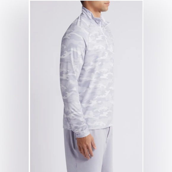 johnnie-O Gray Camo Quarter-Zip Sweatshirt - Picture 3 of 7